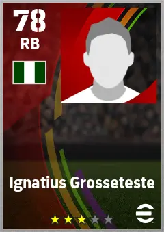 Ignatius Grosseteste eFootball 2026 player card — 78 OVR RB