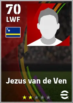 Jezus van de Ven eFootball 2026 player card — 70 OVR LWF