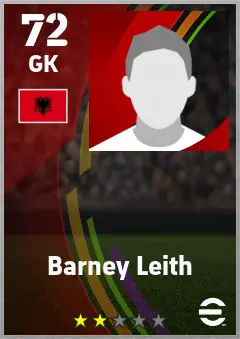 Barney Leith eFootball 2026 player card — 72 OVR GK