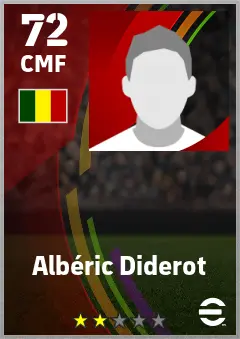 Alberic Diderot eFootball 2026 player card — 72 OVR CMF