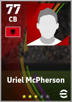 Uriel McPherson eFootball 2026 player card — 77 OVR CB