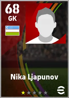 Nika Ljapunov eFootball 2026 player card — 68 OVR GK