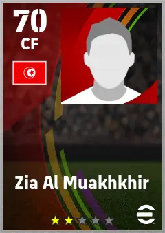 Zia Al Muakhkhir eFootball 2026 player card — 70 OVR CF
