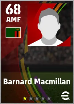 Barnard Macmillan eFootball 2026 player card — 68 OVR AMF