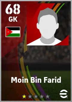 Moin Bin Farid eFootball 2026 player card — 68 OVR GK