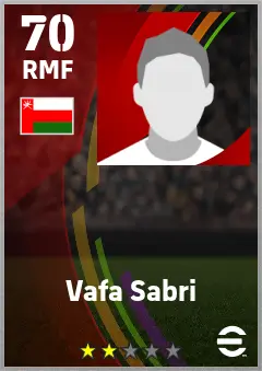 Vafa Sabri eFootball 2026 player card — 70 OVR RMF