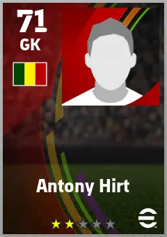 Antony Hirt eFootball 2026 player card — 71 OVR GK
