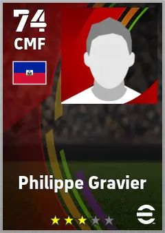 Philippe Gravier eFootball 2026 player card — 74 OVR CMF
