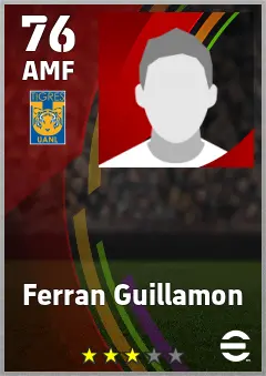 Ferran Guillamon eFootball 2026 player card — 76 OVR AMF
