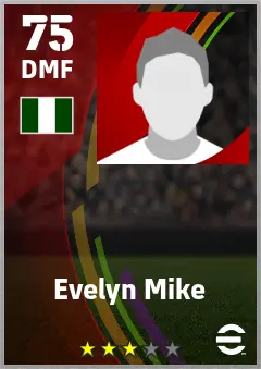 Evelyn Mike eFootball 2026 player card — 75 OVR DMF