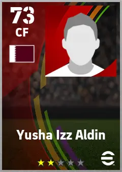 Yusha Izz Aldin eFootball 2026 player card — 73 OVR CF