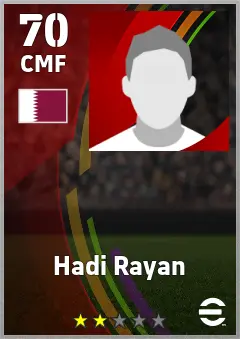 Hadi Rayan eFootball 2026 player card — 70 OVR CMF