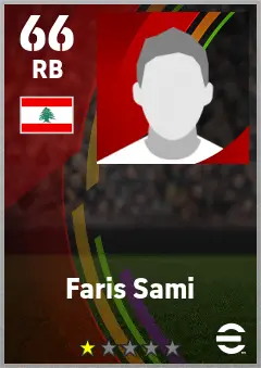 Faris Sami eFootball 2026 player card — 66 OVR RB