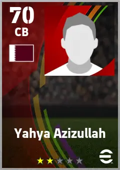 Yahya Azizullah eFootball 2026 player card — 70 OVR CB