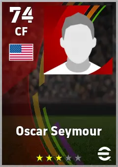 Oscar Seymour eFootball 2026 player card — 74 OVR CF
