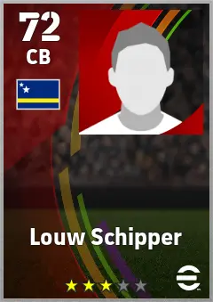 Louw Schipper eFootball 2026 player card — 72 OVR CB