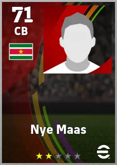 Nye Maas eFootball 2026 player card — 71 OVR CB