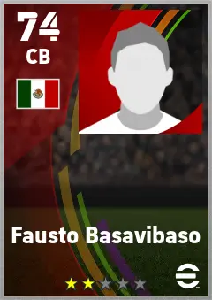 Fausto Basavibaso eFootball 2026 player card — 74 OVR CB