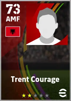 Trent Courage eFootball 2026 player card — 72 OVR AMF