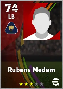 Rubens Medem eFootball 2026 player card — 74 OVR LB