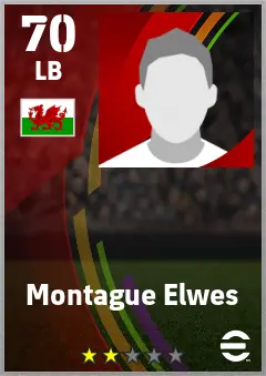 Montague Elwes eFootball 2026 player card — 70 OVR LB