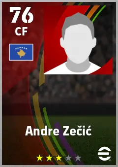 Andre Zecic eFootball 2026 player card — 76 OVR CF