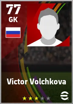 Victor Volchkova eFootball 2026 player card — 77 OVR GK
