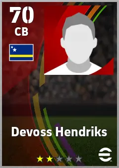 Devoss Hendriks eFootball 2026 player card — 70 OVR CB