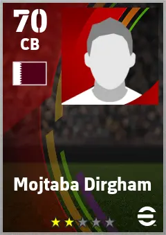 Mojtaba Dirgham eFootball 2026 player card — 70 OVR CB