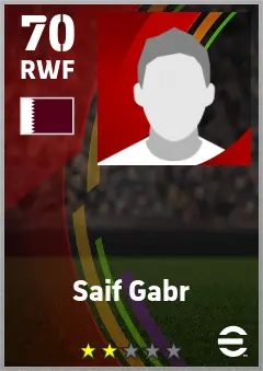 Saif Gabr eFootball 2026 player card — 70 OVR RWF