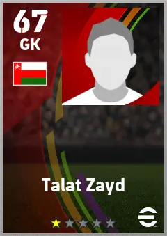 Talat Zayd eFootball 2026 player card — 67 OVR GK