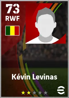 Kevin Levinas eFootball 2026 player card — 73 OVR RWF