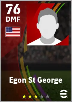 Egon St George eFootball 2026 player card — 76 OVR DMF