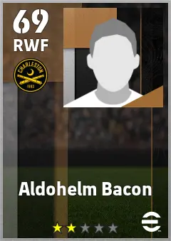Aldohelm Bacon eFootball 2026 player card — 69 OVR RWF