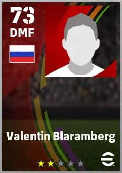 Valentin Blaramberg eFootball 2026 player card — 73 OVR DMF