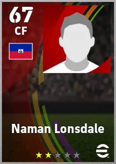 Naman Lonsdale eFootball 2026 player card — 67 OVR CF