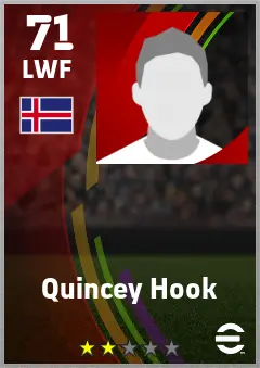 Quincey Hook eFootball 2026 player card — 71 OVR LWF
