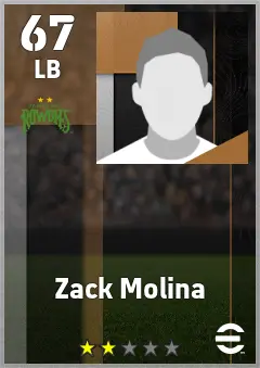 Zack Molina eFootball 2026 player card — 67 OVR LB
