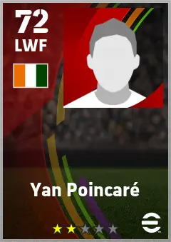 Yan Poincare eFootball 2026 player card — 72 OVR LWF