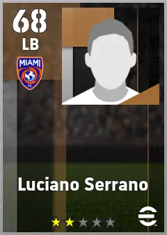 Luciano Serrano eFootball 2026 player card — 68 OVR LB
