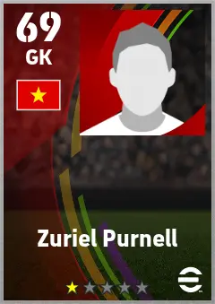 Zuriel Purnell eFootball 2026 player card — 69 OVR GK