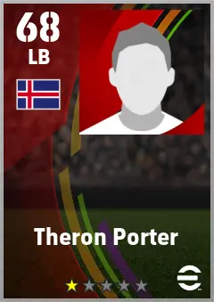 Theron Porter eFootball 2026 player card — 68 OVR LB