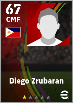 Diego Zrubaran eFootball 2026 player card — 67 OVR CMF
