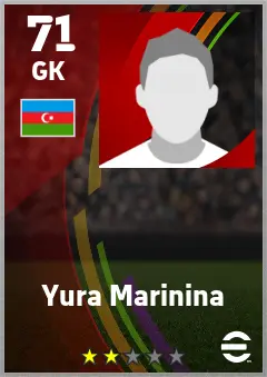 Yura Marinina eFootball 2026 player card — 71 OVR GK