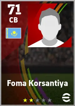 Foma Korsantiya eFootball 2026 player card — 71 OVR CB