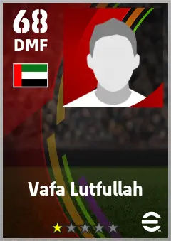Vafa Lutfullah eFootball 2026 player card — 68 OVR DMF