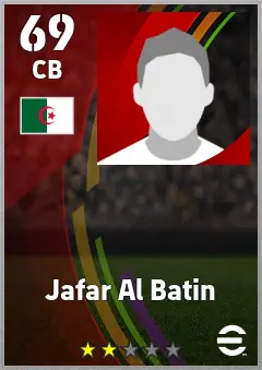 Jafar Al Batin eFootball 2026 player card — 69 OVR CB
