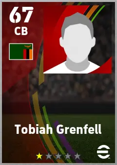 Tobiah Grenfell eFootball 2026 player card — 67 OVR CB