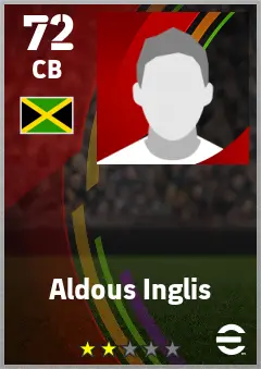 Aldous Inglis eFootball 2026 player card — 72 OVR CB