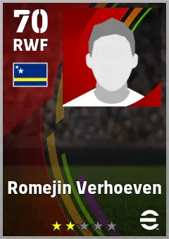 Romejin Verhoeven eFootball 2026 player card — 70 OVR RWF